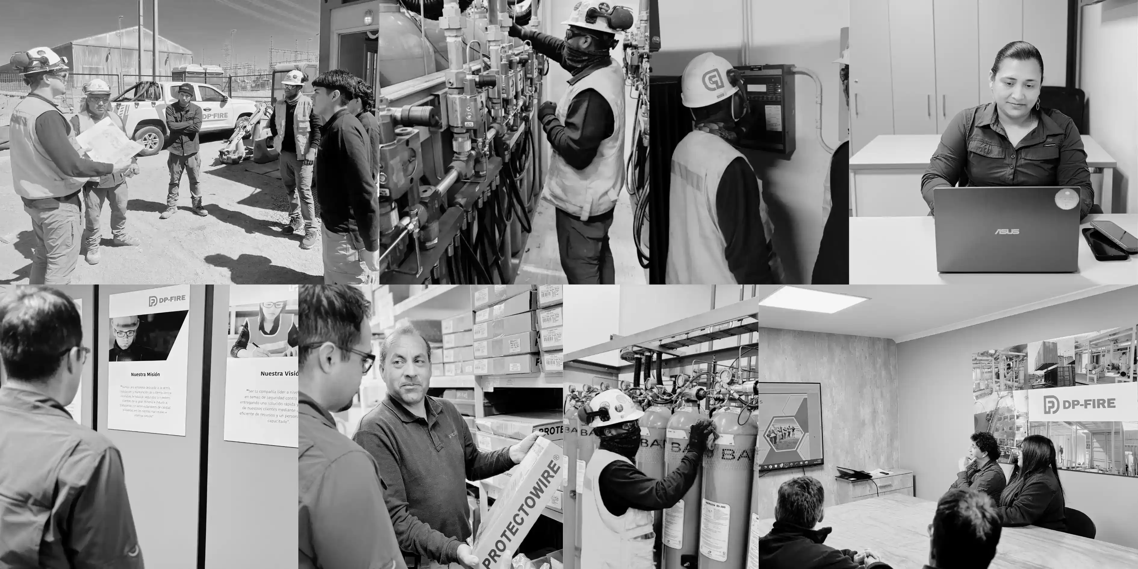 Trabajadores y equipo de DP-FIRE